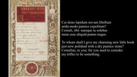 Catullus 1 in Latin & English: Cui dono lepidum novum libellum by David Amster