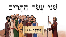 Hebrew - The Twelve Spies - שְׁנֵי עָשָׂר הַתָּרִים - Biblical Hebrew Easy Stories by Aleph with Beth